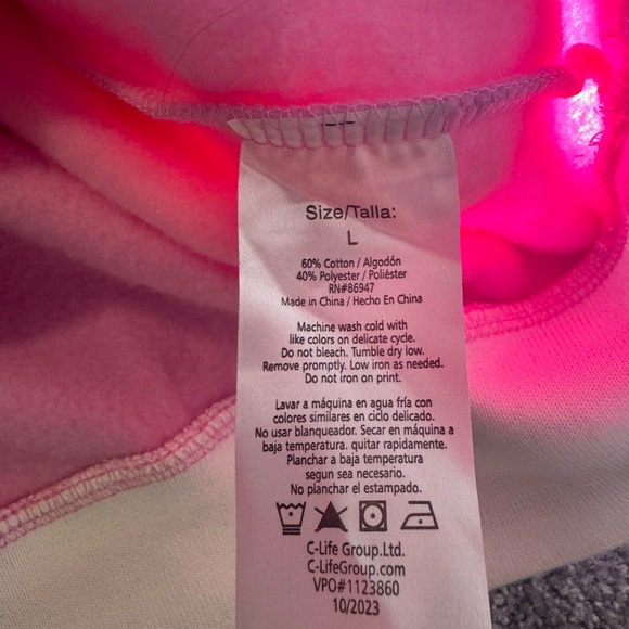 Barbie Pink Track Suit Pullover Top with 1/4 Zipper Sweatshirt Womens size Large - Picture 6 of 8